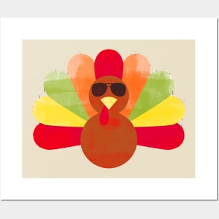 Thanksgiving Turkey with Sunglasses Posters and Art